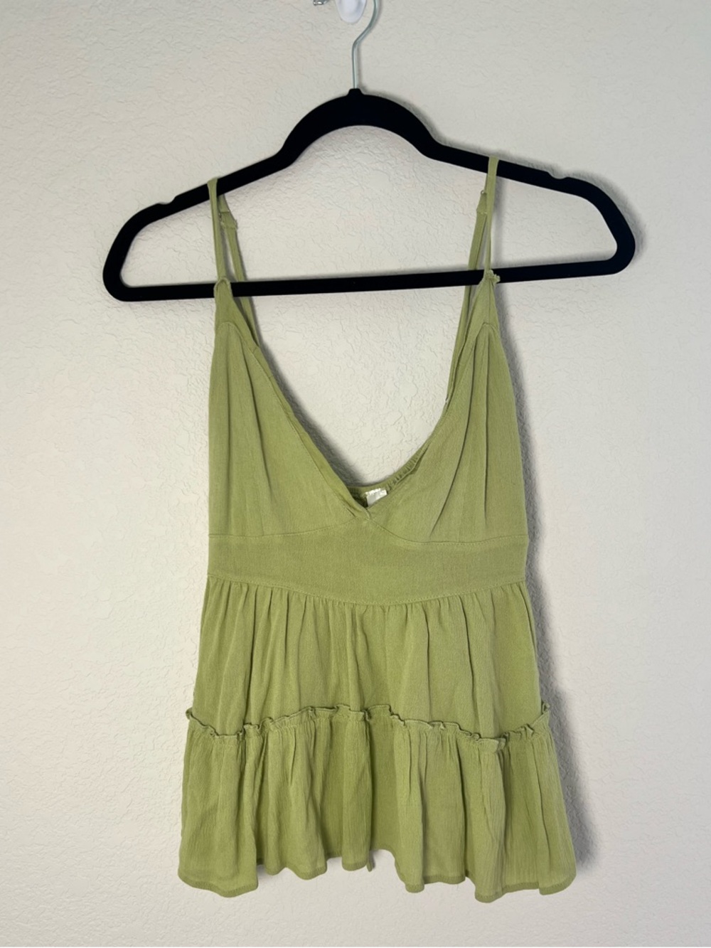 mahina Light Green Tiered Camisole